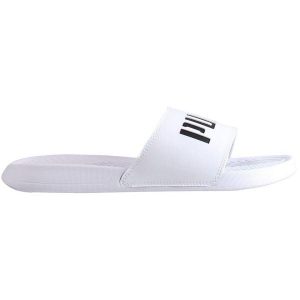 Klapki Sportowe Puma Popcat Patent Wns. Białe klapki Puma, bez wzorów, z materiału, bez obcasa. Za 93,30 zł.