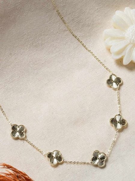 Lodie Silver Pozłacany naszyjnik z elementami ozdobnymi - dł. 42 cm rozmiar: onesize. Szare naszyjniki Lodie Silver, metalowe. Za 86,99 zł.