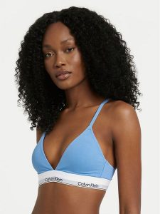 Calvin Klein Underwear Biustonosz braletka LV00QF8498 Błękitny. Niebieskie biustonosze Calvin Klein Underwear, bez wzorów, z bawełny. Za 179,99 zł.
