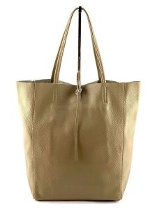 Marlon Skórzany shopper bag w kolorze beżowym - 40 x 37 x 12 cm rozmiar: onesize. Brązowe shopper bag Marlon, bez wzorów, z materiału, na ramię, bez dodatków. Za 287,05 zł.