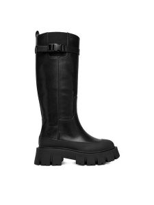 G-Star Raw Kozaki EO-GLCIEN-7001 Czarny. Czarne kozaki G-Star Raw, bez wzorów, ze skóry, bez obcasa, na płaskiej podeszwie, bez zapięcia. Za 799,99 zł.