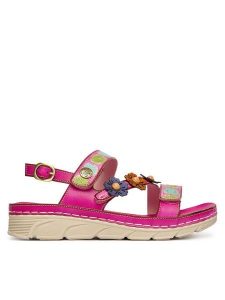 Laura Vita Sandały Dorry 18 Różowy. Czerwone sandały LAURA VITA, bez wzorów, ze skóry, bez obcasa, na płaskiej podeszwie, bez zapięcia. Za 389,99 zł.