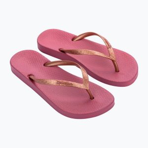 Japonki damskie Ipanema Anat Tan. Czerwone klapki Ipanema, bez wzorów, z materiału, bez obcasa. Za 73,99 zł.