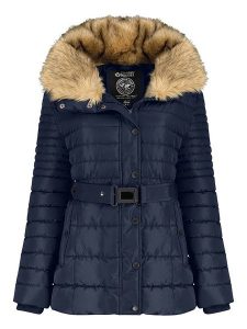 Canadian Peak Kurtka zimowa "Belle" w kolorze granatowym rozmiar: XL. Niebieskie kurtki Canadian Peak, na zimę, xl, bez wzorów, z puchu, bez kaptura. Za 229,46 zł.