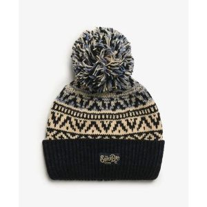 Czapka dzianinowa z wzorem dla kobiet Superdry. Niebieskie czapki Superdry, bez wzorów, z dzianiny. W wyprzedaży za 125,80 zł.