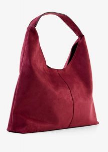 Torebka typu shopper z imitacji skóry welurowej. Czerwone shopper bag bonprix, bez wzorów, ze skóry, duże, bez dodatków. Za 122,99 zł.