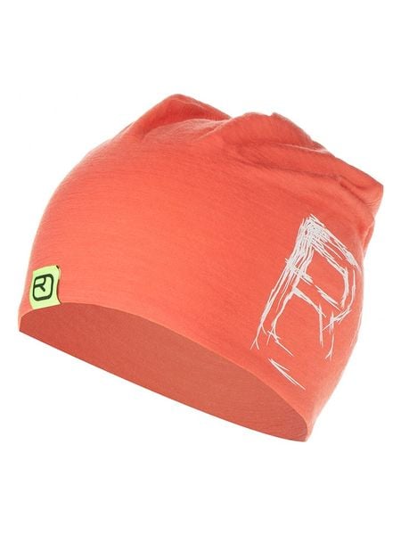 ORTOVOX Wełniana czapka beanie w kolorze koralowym rozmiar: onesize. Czerwone czapki ORTOVOX, bez wzorów, z materiału. Za 95,92 zł.