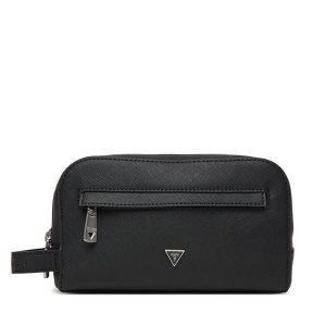 Kosmetyczka Guess. Czarne kosmetyczki Guess, z aplikacjami. Za 194,99 zł.