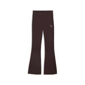 Damskie rozkloszowane legginsy Essentials z wysokim stanem PUMA. Brązowe legginsy Puma, bez wzorów, z bawełny, z podwyższonym stanem. Za 129,00 zł.