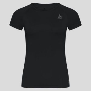 Koszulka damska Odlo BL TOP crew neck s/s PERFORMANCE X-LIGHT. Czarne topy ODLO, s, bez wzorów, sportowe, bez kołnierzyka, bez ramiączek. Za 191,30 zł.