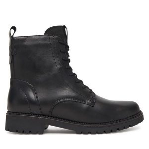 Botki Tamaris. Czarne botki Tamaris, bez wzorów, bez obcasa, na płaskiej podeszwie, bez zapięcia. Za 359,99 zł.