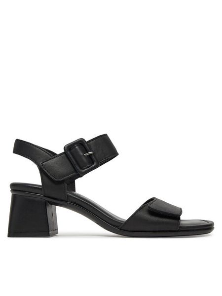 Remonte Sandały D1K51-00 Czarny. Czarne sandały Remonte, bez wzorów, ze skóry, bez obcasa, na słupku, bez zapięcia. Za 295,99 zł.