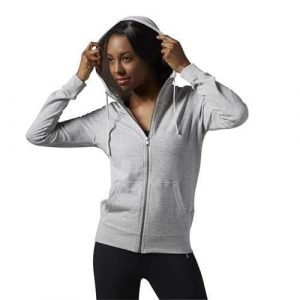 Bluza sportowa damska Reebok EL Full Zip. Szare bluzy Reebok, bez wzorów, z kapturem. Za 329,00 zł.