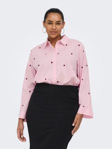 ONLY Carmakoma Koszula w kolorze jasnoróżowym rozmiar: 52. Różowe koszule Only Carmakoma, bez wzorów, z bawełny, bez kołnierzyka, bez ramiączek. Za 104,99 zł.