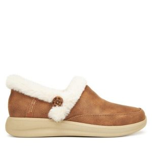 Kapcie Skechers. Brązowe kapcie Skechers, bez wzorów. Za 209,99 zł.