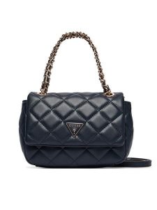 Guess Torebka Juliet Mini HWQG24 56740 Granatowy. Niebieskie torebki klasyczne Guess, z aplikacjami, ze skóry, bez dodatków. Za 494,99 zł.