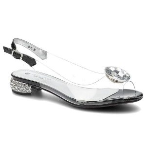 Czarne Sandały Sca'Viola Damskie Eleganckie Obuwie. Czarne sandały Sca'viola, z aplikacjami, bez obcasa, na obcasie, bez zapięcia. Za 349,00 zł.