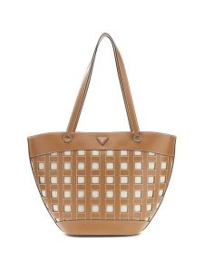 Guess Torebka 182879 Brązowy. Brązowe shopper bag Guess, z aplikacjami, bez dodatków. Za 674,99 zł.