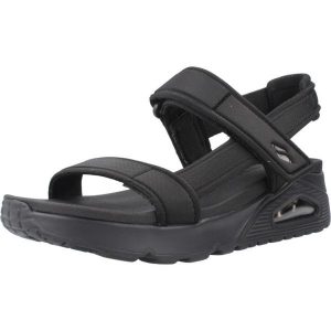 Sandały SKECHERS UNO - SUMMER STAND 2 Czarny. Czarne sandały Skechers, bez wzorów, z tkaniny, bez obcasa, bez zapięcia. Za 291,99 zł.