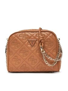 Guess Torebka Adelasia HWQL96 58140 Brązowy. Brązowe listonoszki Guess, z aplikacjami, ze skóry, bez dodatków. Za 419,99 zł.
