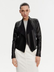 French Connection Kurtka z imitacji skóry 75BZ7 Czarny Regular Fit. Czarne kurtki French Connection, bez wzorów, ze skóry, bez kaptura. Za 379,99 zł.
