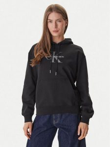 Calvin Klein Bluza LV047E221G Czarny Regular Fit. Czarne bluzy Calvin Klein, m, bez wzorów, z bawełny, bez kaptura. Za 331,99 zł.