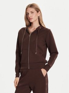 Guess Bluza W5YQ05 KBYE2 Brązowy Regular Fit. Brązowe bluzy Guess, xl, z aplikacjami, z syntetyku, bez kaptura. Za 339,99 zł.