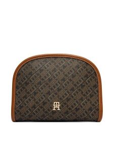 Tommy Hilfiger Kosmetyczka Th Icon Washbag Mono Print AW0AW18927 Czarny. Czarne torebki klasyczne TOMMY HILFIGER, bez wzorów, ze skóry, bez dodatków. Za 289,99 zł.
