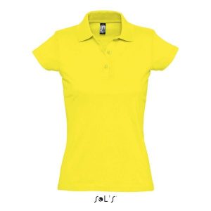 Damska koszulka polo Sol's Prescott. Żółte bluzki SOL'S, s, bez wzorów, bez kołnierzyka, bez ramiączek. Za 116,50 zł.