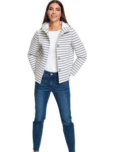 Heine Bluza w kolorze biało-szarym rozmiar: 44. Białe bluzy Heine, bez wzorów, bez kaptura. Za 83,03 zł.