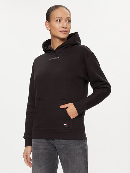 Tommy Jeans Bluza Classic DW0DW17329 Czarny Relaxed Fit. Czarne bluzy Tommy Jeans, xs, bez wzorów, z bawełny, bez kaptura. Za 279,99 zł.