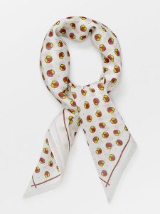 Becksöndergaard Szal "Sysette" w kolorze żółto-biało-czerwonym - 55 x 55 cm rozmiar: onesize. Białe szaliki Becksöndergaard, bez wzorów, z bawełny. Za 61,60 zł.