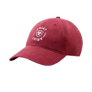 Czapka Ariat Country. Czerwone czapki ARIAT, bez wzorów, z bawełny, klasyczne. Za 145,00 zł.