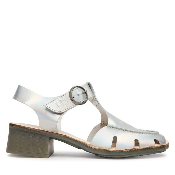 Sandały Fly London. Szare sandały Fly London, bez wzorów, bez obcasa, na słupku, bez zapięcia. Za 505,99 zł.