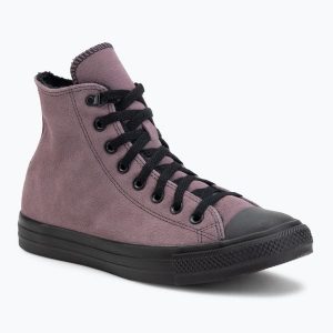 Trampki Converse Chuck Taylor All Star Hi Suede Faux Fur. Szare trampki Converse, bez wzorów, bez zapięcia. Za 259,99 zł.