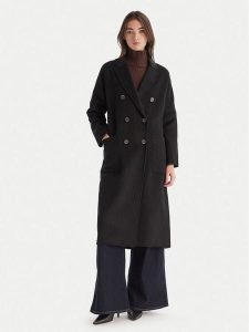 ViCOLO Płaszcz wełniany TF0001 Czarny Regular Fit. Czarne płaszcze ViCOLO, na zimę, m, bez wzorów, z syntetyku, bez kaptura. Za 789,99 zł.