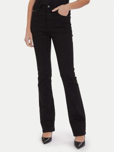 Calvin Klein Jeans Jeansy LV047D739G Czarny Bootcut Fit. Czarne jeansy Calvin Klein Jeans, bez wzorów, z bawełny. Za 419,99 zł.