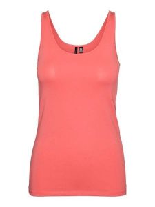 Vero Moda Top w kolorze koralowym rozmiar: XS. Czerwone topy Vero Moda, xs, bez wzorów, bez kołnierzyka, bez ramiączek. Za 46,45 zł.