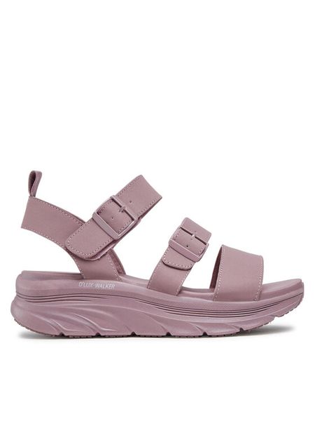 Skechers Sandały Retro Cosmos 119234/MVE Fioletowy. Fioletowe sandały Skechers, bez wzorów, ze skóry, bez obcasa, na koturnie, bez zapięcia. Za 239,99 zł.