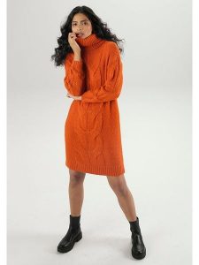Aniston Sukienka dzianinowa w kolorze pomarańczowym rozmiar: 46. Pomarańczowe sukienki Aniston, na co dzień, bez wzorów, z dzianiny, bez kołnierzyka, bez ramiączek, mini, proste. Za 61,02 zł.