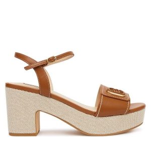 Sandały Liu Jo. Brązowe sandały Liu Jo, bez wzorów, bez obcasa, na słupku, bez zapięcia. Za 559,99 zł.