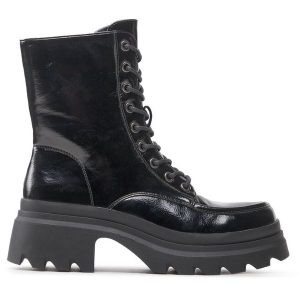 Trapery DeeZee. Czarne buty zimowe DeeZee, bez obcasa, bez zapięcia. Za 229,99 zł.