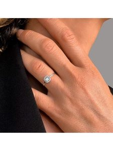 OR Carats Złoty pierścionek z diamentem i kamieniem szlachetnym rozmiar: 54. Szare pierścionki OR Carats, z diamentem, złote. Za 826,99 zł.