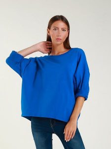 Tamba Bluza w kolorze niebieskim rozmiar: 36-42. Niebieskie bluzy Tamba, bez wzorów, bez kaptura. Za 73,93 zł.