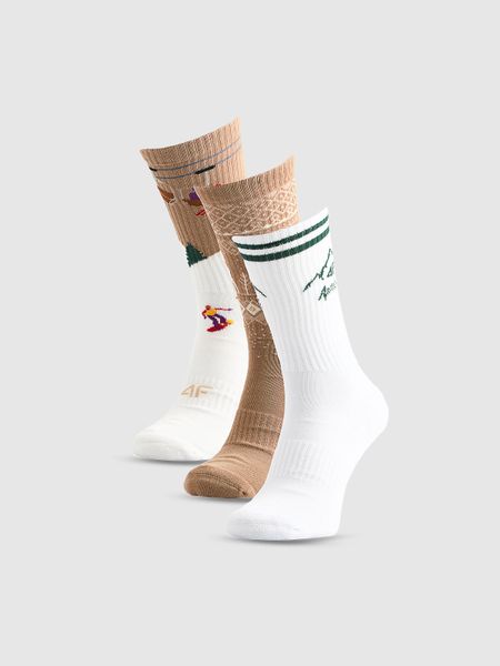 4F Skarpetki świąteczne długie (3-pack) damskie - multikolor 35-38. Skarpetki 4f, bez wzorów, z bawełny. W wyprzedaży za 59,99 zł.