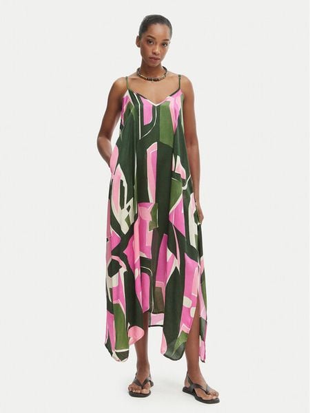 Iconique Sukienka letnia Gemma IC26-102 Kolorowy Relaxed Fit. Kombinezony Iconique, na lato, bez wzorów, z wiskozy, bez kołnierzyka, bez ramiączek. Za 444,99 zł.