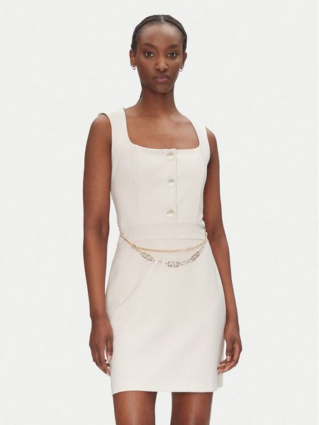 Rinascimento Sukienka koktajlowa CFC0124908003 Beżowy Regular Fit. Brązowe kombinezony Rinascimento, xl, bez wzorów, z syntetyku, wizytowe, bez kołnierzyka, bez ramiączek. Za 319,99 zł.