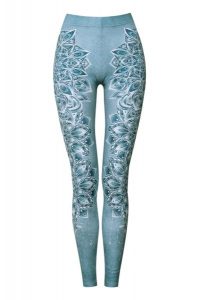 Legginsy sportowe damskie DEEP TRIP Aqua. Legginsy DEEP TRIP, z aplikacjami, z elastanu, z podwyższonym stanem. Za 179,00 zł.
