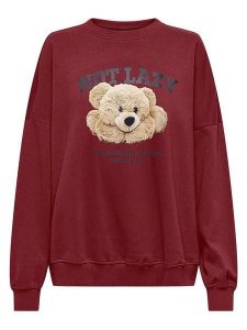 ONLY Bluza w kolorze czerwonym rozmiar: M. Czerwone bluzy ONLY, m, bez wzorów, bez kaptura. Za 113,63 zł.