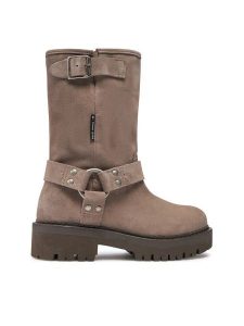 Tommy Jeans Botki Tjw Urban Biker Boot Suede EN0EN02729 Szary. Szare botki Tommy Jeans, bez wzorów, z jeansu, bez obcasa, na płaskiej podeszwie, bez zapięcia. Za 549,99 zł.